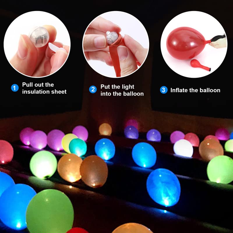 ZGWJ Mini LED Lights, Warm White Plastic Balloons Lights for Party Decorations, 100 Pcs