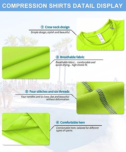 SPVISE Men's Athletic Compression Shirts Long Sleeve Workout T-Shirt Rash Guard Base Layer Top Basketball Undershirt Cool Dry