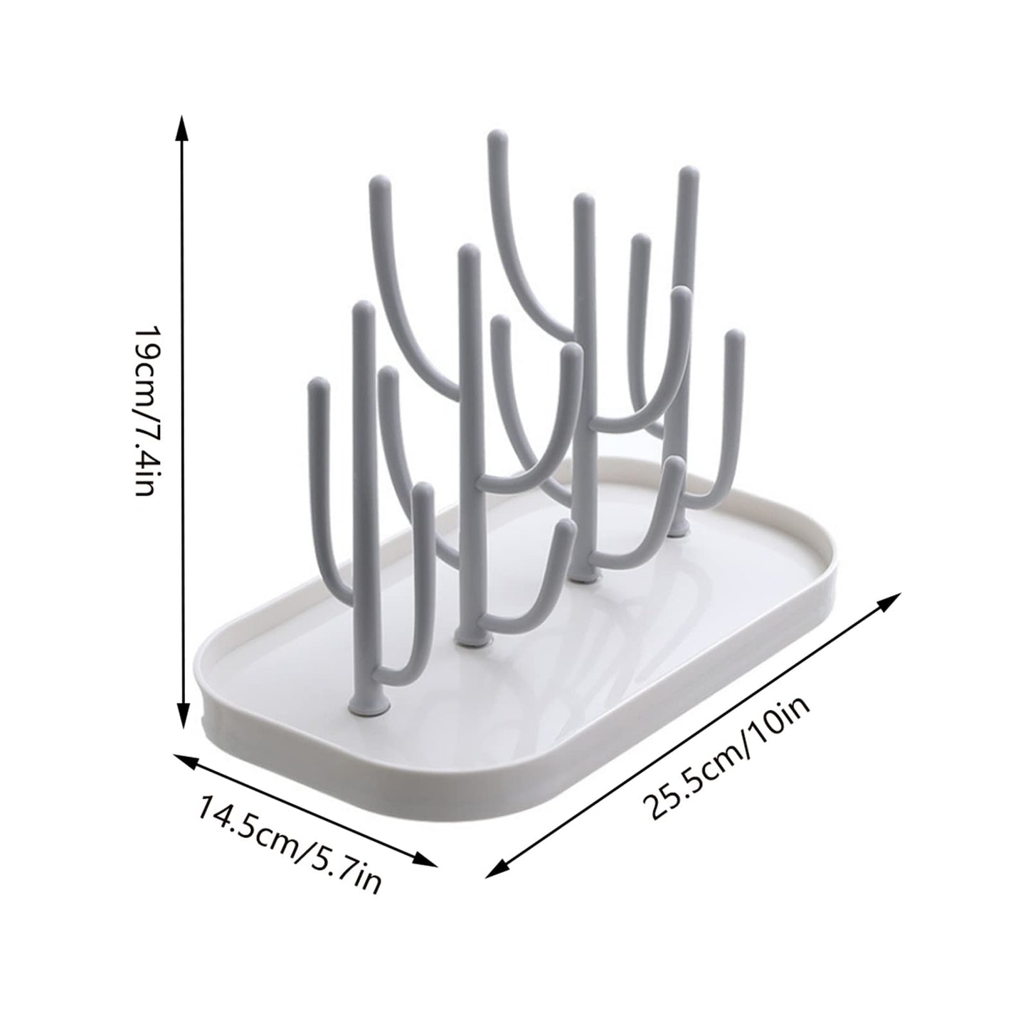 Baby Bottle Drying Rack with Tray, Creative Tree Branch Baby Bottle Dryer Holder for Bottles, Teats, Cups, Pump Parts and Accessories (1 Pc, Beige)