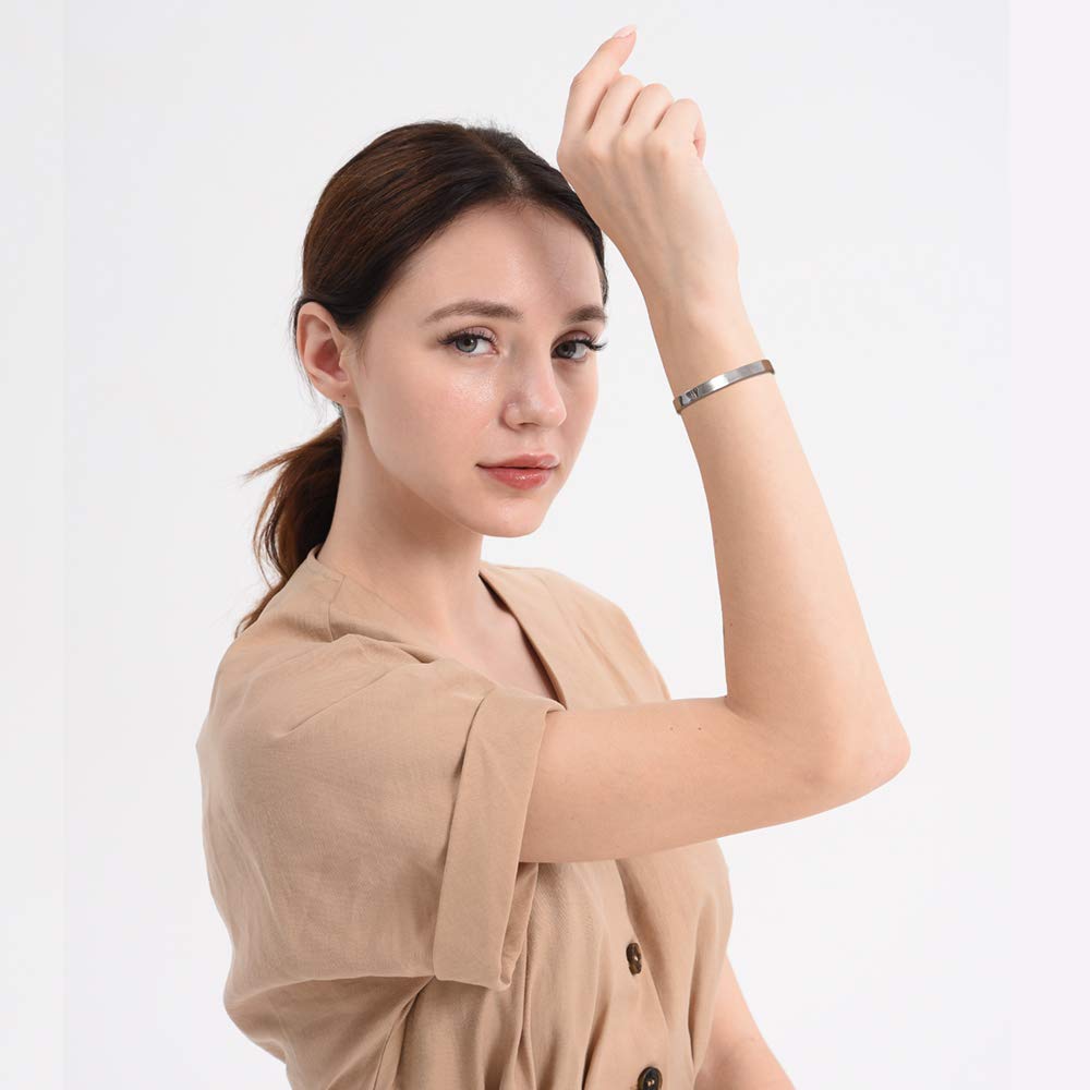 Btysun Rose Gold Bracelets for Women Birthday Gifts for Women Motivational Cuff Bangle Personalized Friend Friendship Bracelet M