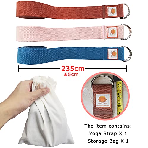 8ft 240g Super Thick Fitness Yoga Strap for Stretching, 3 Color Pure Cotton Durable Fitness Belt Bands Exercise Safe Adjus...