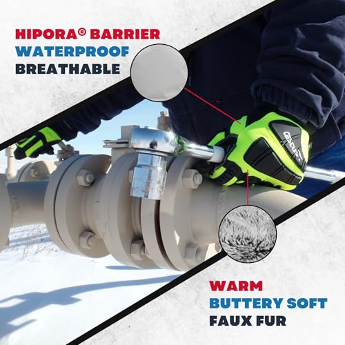 Cestus 5056, Heavy Duty Winter Work Gloves for Men with Impact, Insulated Waterproof for Construction, Rigging, Demolition