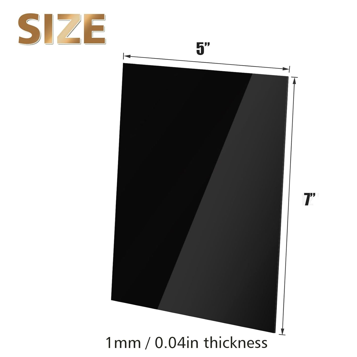 Egofine 5" x 7" Black Plexiglass Sheets 12 Pack 0.04 Inch Cast Acrylic Sheet Thick for DIY Craft Projects, Painting, Photography, Sign, Display Stand, Home Decor, Easy to Cut