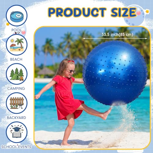 Jerify 4 Pcs 33.5 Inch Big Knobby Balls for Kids Large Spiky Bouncy Sensory Ball Giant Soft Inflatable Massage Playground ...