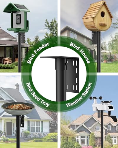 VIUBIRD Bird Feeder Pole – 104 Inch Height Bird House Pole with 1-Inch Dia Heavy Duty for Birdfeeders, Feeding Stand with ...