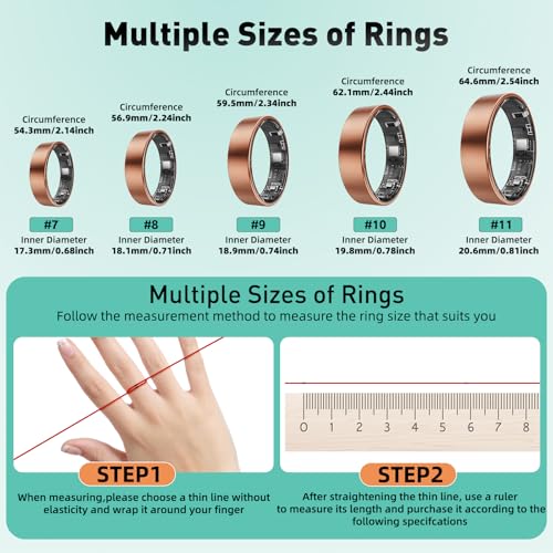 Free Shark Smart Ring with Sleep Monitoring, Step Counting, Heart Rate, Blood Oxygen for iOS and Android, No Subscription ...