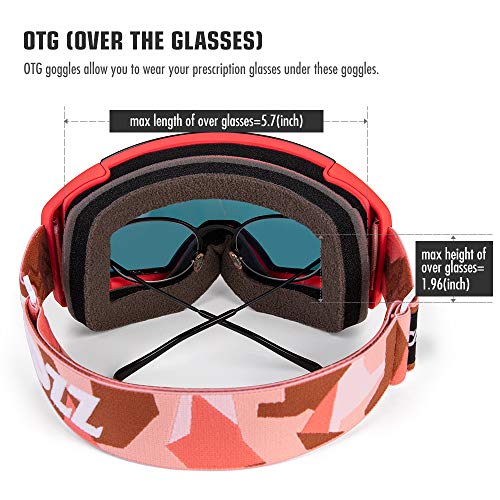 COPOZZ Polarized Adult Ski Goggles Set - M1 Magnetic Lens Snowboard Snow Goggle, OTG Anti-Fog Skiing Glasses Goggles