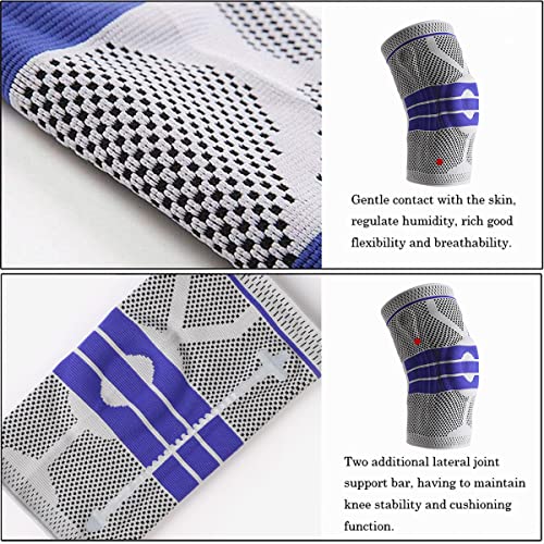EOYEA Knee Brace Compression Sleeve for Knee Pain Wraps Patella Stabilizer with Silicone Gel Spring Support, Hinged Kneepa...