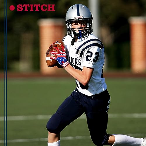 Dot Stitch Football Receiver Glove with American Flag, Silicone Grip for Men, Adult & Youth