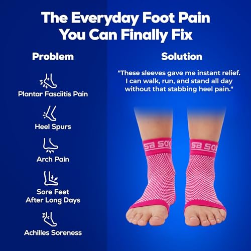 SB SOX Plantar Fasciitis Relief Socks – Ankle Brace Compression Sleeve – Arch Support for Foot Pain, Swelling, Heel Spurs...