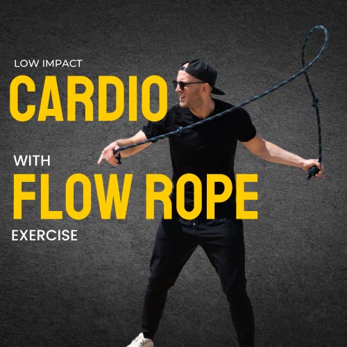 Flow Rope Exercise Jump Rope – 500g (1.10lb) Weighted Flow Jump Rope for Cardio, Boxing, HIIT & Upper Body Fitness – Adjus...