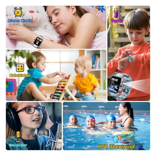Smart Watch for Kids Boys Age 5-12, Ai Functions Games HD Touch Screen Watches with Video Camera Music Player Pedometer He...