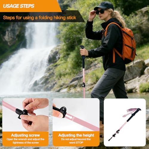 Yourjoy Hiking Trekking Poles, Macaron Colors 2 Pack Anti Shock, Adjustable, Collapsible Hiking Poles for Trekking or Walk...