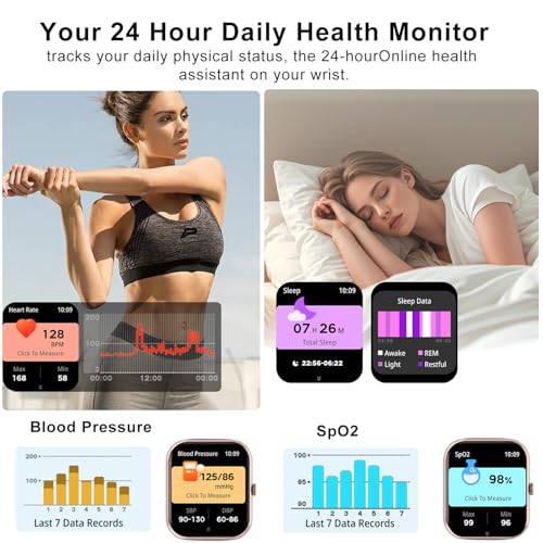 Smart Watch for Men Women Compatible with IOS Android Phone, 1.83" Full Touchscreen IP68 Waterproof Smart Watches,Fitness ...