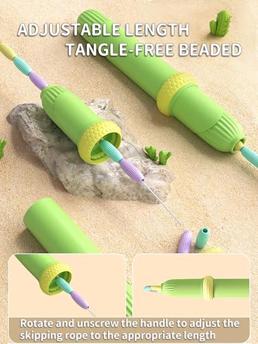 Jump Rope for Kid,Soft Beaded Jump Rope Fitness Exercise Equipment,Adjustable Tangle - Free Segmented Fitness Skipping Rop...