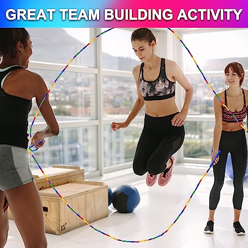 Newbyst Long Double Dutch Jump Rope 16 Ft 2 Pack, Soft Beaded Skipping Ropes for Kids Adults, Plastic Segmented Jump Rope ...