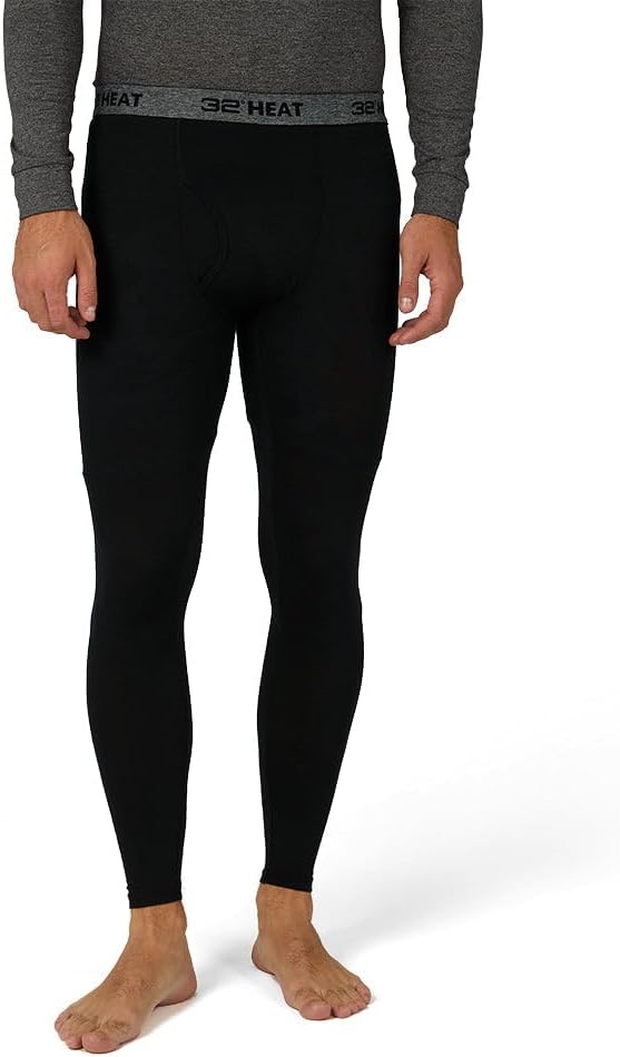 32 Degrees Heat Men’s Thermal Baselayer Legging – Lightweight Long Johns Cold Weather Layering