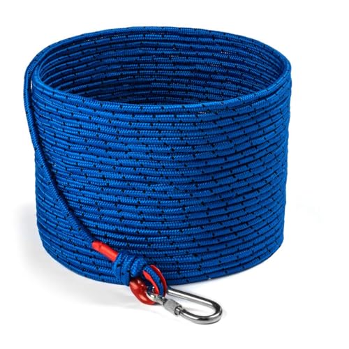 Loreso Strong Magnet Fishing Rope Carabiner, Camping Rope - Heavy Duty 1200 lb Strength All Purpose Ropes, 1/3 Inch Reinfo...