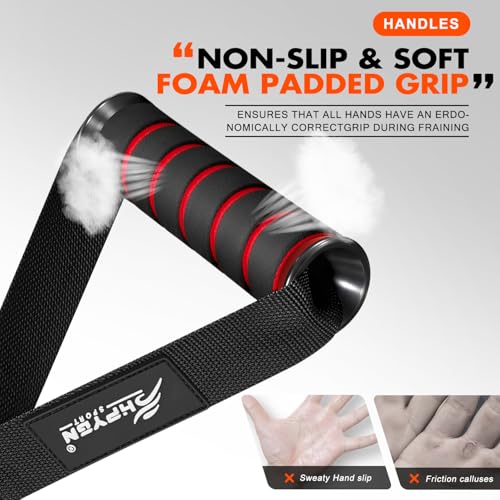 HPYGN Exercise Handle, Replacement Fitness Equipment for Pilates, Yoga, Strength Trainer, Pull Down Home Gym Red, Grey, Bl...