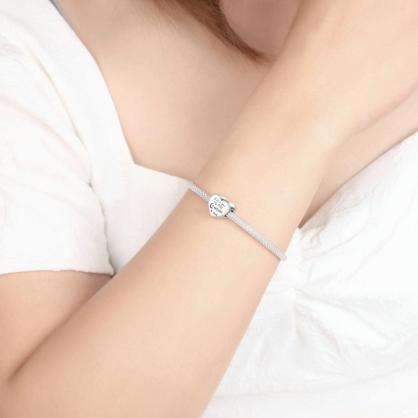 dazlily Sterling Silver Heart Charm Love Charm for Bracelets Necklace Valentine's Day Gift Birthday Gift Jewelry for Women Girls
