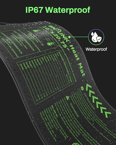 BN-LINK Durable Seedling Heat Mat for Seed Starting 10" x 20.75", 2 Pack Waterproof Warming Mat Plant Heating Pad for Seed...