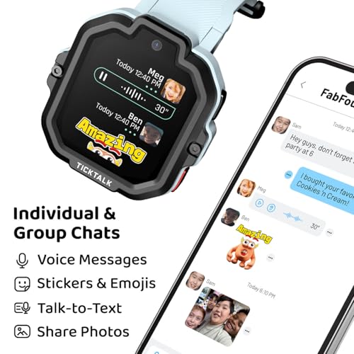 TickTalk5 Smart Watch for Kids with GPS Tracker, Video Calling, Texting, and Parental App, 4G Smartwatch with Free Music, ...
