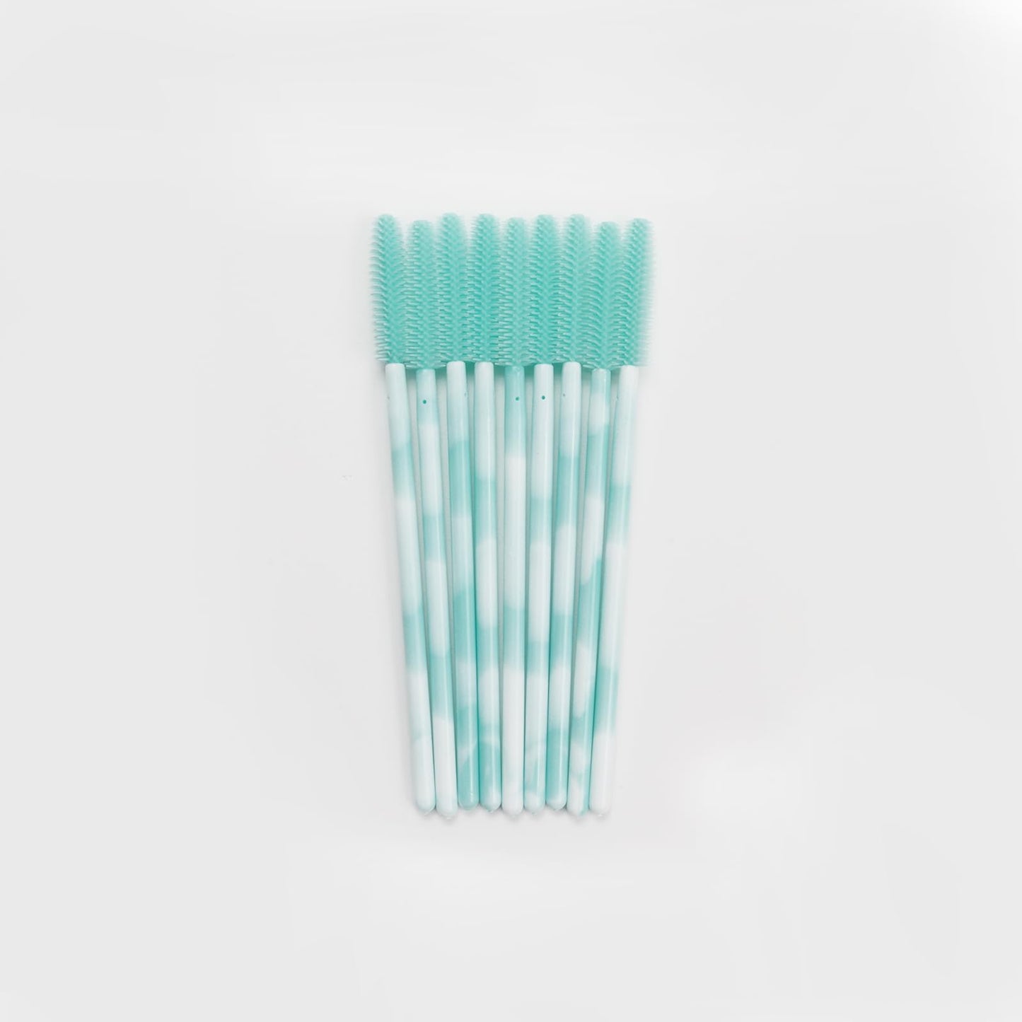 Mekupeu 50pcs Silicone Mascara Wand,Disposable Eyelash Brushes,Soft Lash Spoolie Brush For Eyelash Extensions (Mint green)