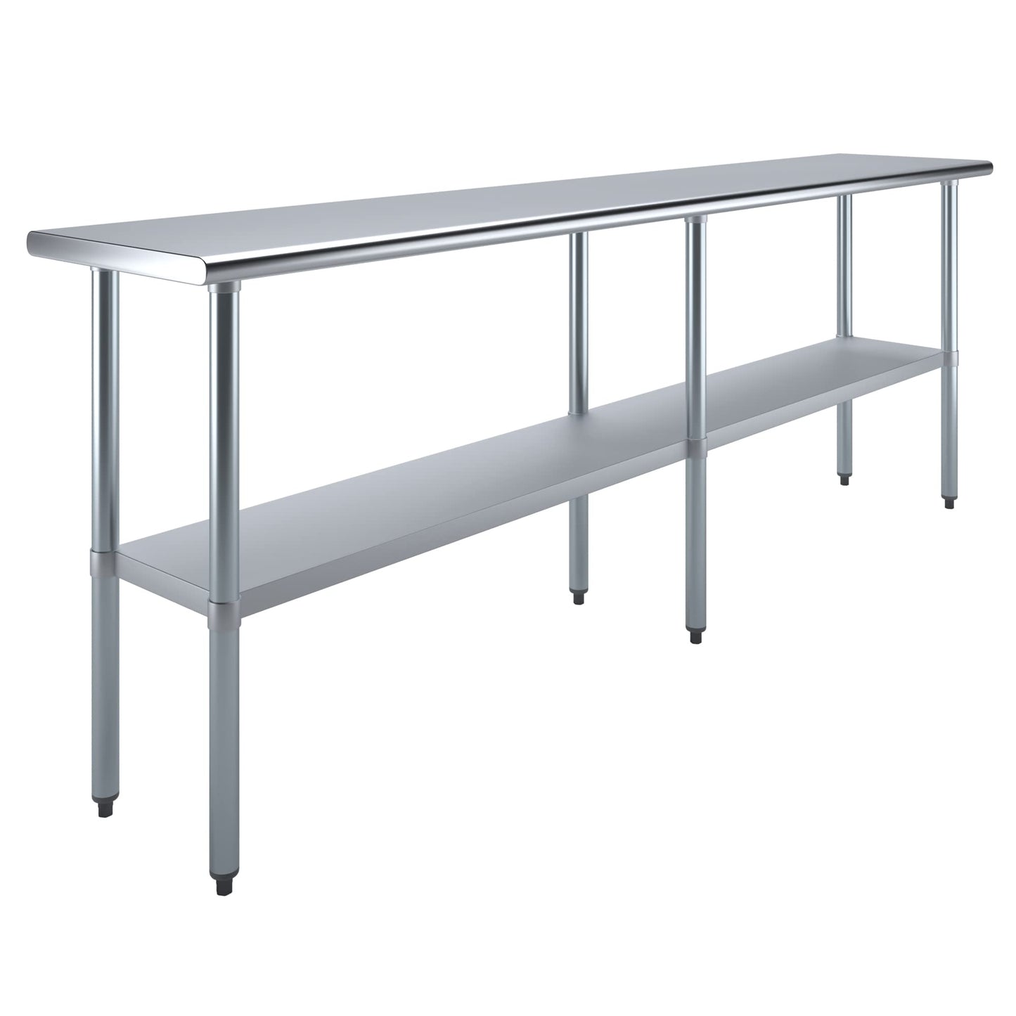 AmGood 18 in. x 96 in. Stainless Steel Work Table | Metal Kitchen Food Prep Table | NSF