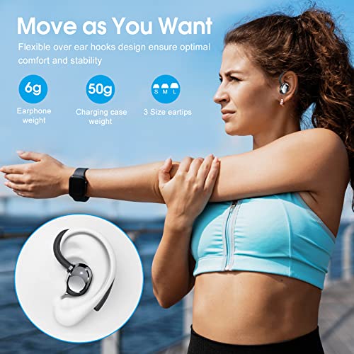 Wireless Earbuds, 2023 New Ultralight Sport Bluetooth 5.3 Headphones In Ear with LED Display, Built-in Mic Earphones, IPX7...