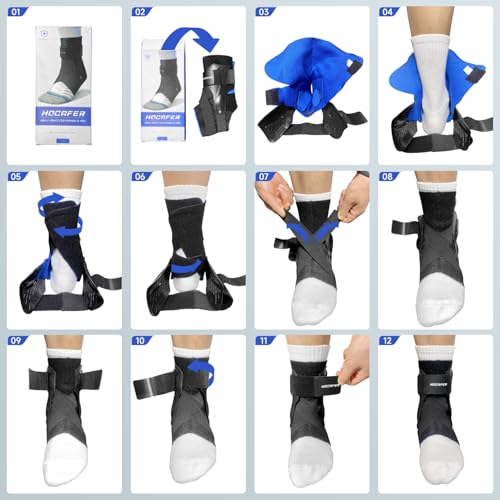 Hocafer Right Ankle Brace for Women & Men - Ankle Support Sprained Ankle Brace for Achilles,Tendon,Sprain,Injury Recovery,...