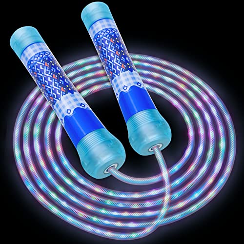 Led Jump Rope for Girls Kids -Glowing Jump Ropes Flashing Colorful Exercise Skipping rope Light Up Luminous Adjustable Ski...