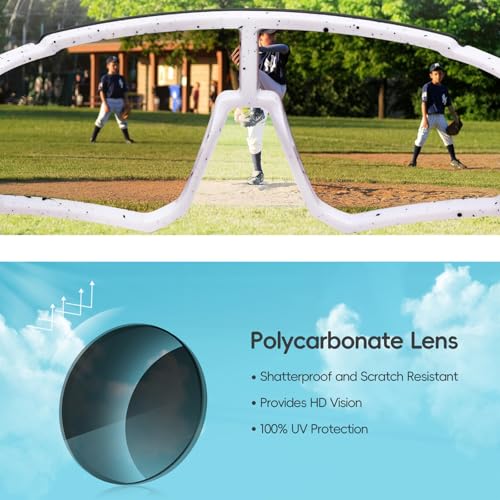 tumwick Baseball Sunglasses for boys girls,Kids Sunglasses Polarized,running golf cycling Glasses