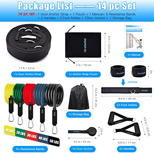 Brebebe Door Anchor Strap for Resistance Bands Exercises, Multi Point Anchor Gym Attachment for Home Fitness, Portable Doo...