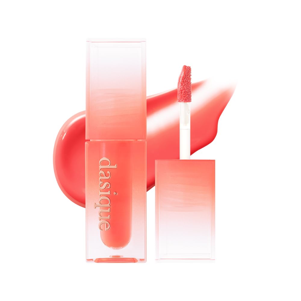 dasique Juicy Dewy Tint (13 Coral Fizz) 0.12 oz | Light Application with moisture | Long-wearing Glossy Lip Stain, Non-sticky |