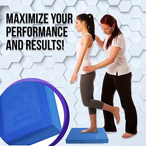 pete's choice XL or L Foam Balance Pad - Free Stretching Strap & Booklet | Extra Large Balance Pads - Physical Therapy, An...