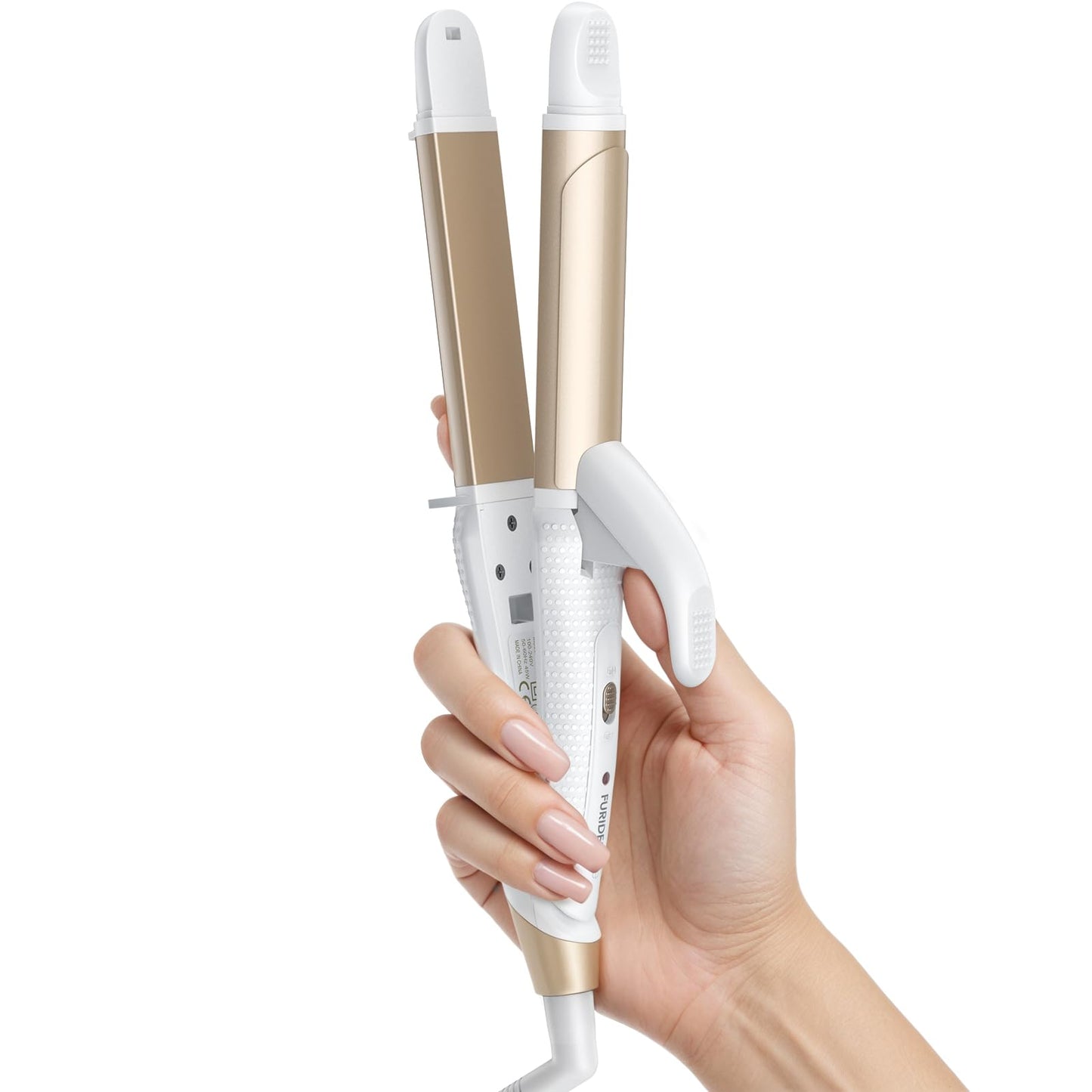 Europe Travel Curling Iron Mini: Dual Voltage Curling Iron for Traveling - Mini Travel Curling Irons 1 Inch with US Plug,Gold 45