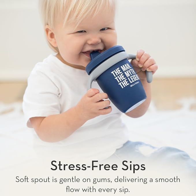 Bella Tunno Sippy Cup, Silicone Training Cup with Transition Handles for Infants, Toddlers & Kids, Babies 6-12 Months & Toddlers 1-3 Years, Boys & Girls I'll Drink to That, 8 oz