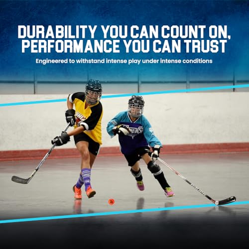 Premier Sports - 12-Pack All-Weather Street Hockey Balls – Durable, Low-Bounce, High-Visibility Balls with Reusable Storag...