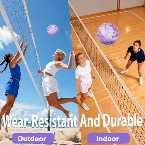 Noetifex Soft PU Leather Volleyball, Official Size 5,Thickened Durable Indoor Outdoor Waterproof Volleyball for Beach, Poo...