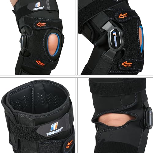 Plus Size Knee Braces for Knee Pain, Adjustable Knee Brace for Men and Women with Dual Removable Metal Hinges, Hinged Knee...