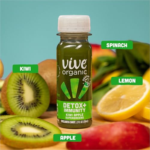 Vive Organic Detox + Immunity Kiwi Apple Wellness Shot, 2 fl oz Bottle