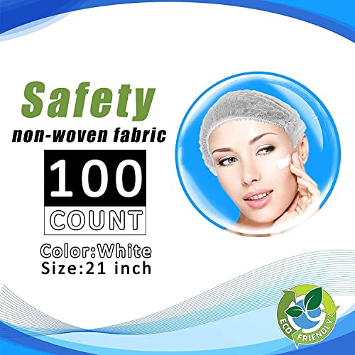 Disposable Bouffant Caps, 21inches Hair Net, Elastic Dust Cap for Food Service, Sleeping Head Cover