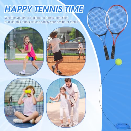 Motionchic 2 Pack Tennis Rackets for Kids 21" Tennis Racquet Set with Tennis Trainer Rebound Balls Tennis Training Equipme...