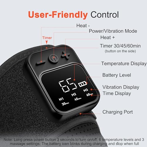 KlugPop Knee Massager with Heat for Pain Relief V5.0[2026 Upgraded] - Electric Cordless Heated Knee Brace with 6 Heat Leve...