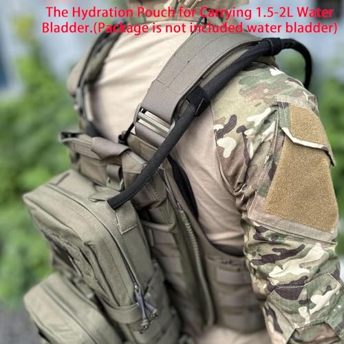 Tactical Mini Molle Hydration Pack,Molle Hydration Carrier with IFAK Pouch&US Flag&Med Patch,Hydropack for 2L Water Bladder