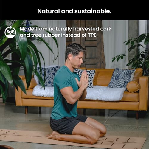 Luxury Cork Yoga Mat - Non Slip, Extra Thick Grip. Thicker, Longer, and Wider for More Comfort and Support. Tough Enough F...
