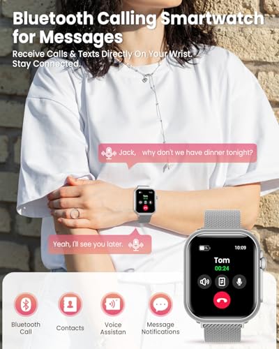 Smart Watches for Women for iPhone Android: 1.85" Smart Watch with 30 Days+ Battery Life Make/Recive Call Heart Rate SpO2 ...