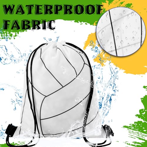 Dansydaisy 12 Pcs 12 In Volleyball Drawstring Backpack Bag Goodie Snack Gift Bags Sports Party Favors String Backpack Bul...