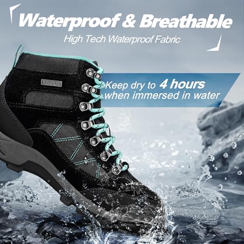 R CORD Hiking Boots Women Waterproof Womens Hiking Boots for Outdoor Trekking Camping Trail Outdoor Hiking Shoes for Women