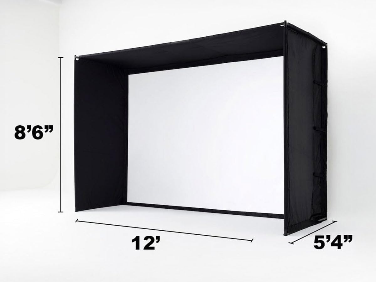 SkyTrak ST MAX Golf Simulator Ultimate Studio Package – Dual Radar & Photometric Launch Monitor with Speed Training, Impact Screen, HD Projector, Hitting Mat & Enclosure for Home or Garage